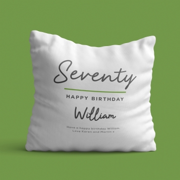 Personalised Classy 70th Birthday Cushion