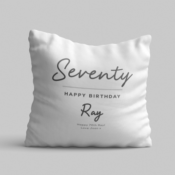 Personalised Classy 70th Birthday Cushion