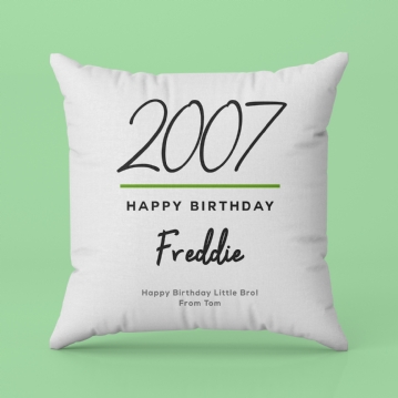 Classy 18th Birthday Year Personalised Cushion