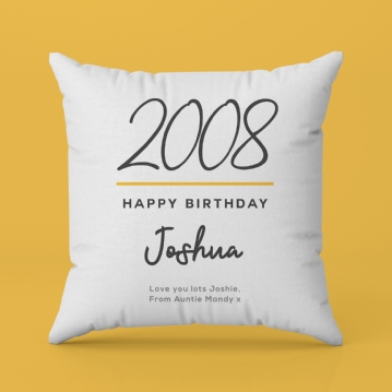 Classy 18th Birthday Year Personalised Cushion