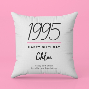 Personalised Classy 30th Birthday Year Cushion