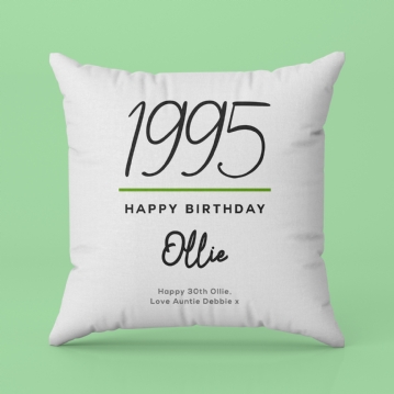 Personalised Classy 30th Birthday Year Cushion