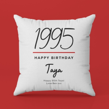 Personalised Classy 30th Birthday Year Cushion