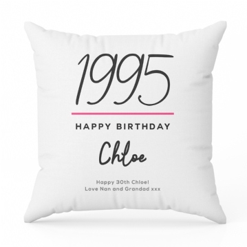 Personalised Classy 30th Birthday Year Cushion