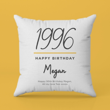 Personalised Classy 30th Birthday Year Cushion