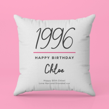 Personalised Classy 30th Birthday Year Cushion