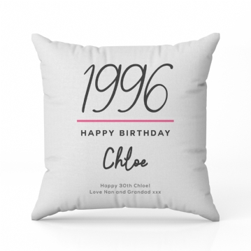 Personalised Classy 30th Birthday Year Cushion