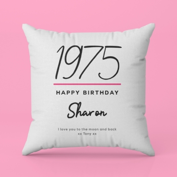 Personalised Classy 50th Birthday Year Cushion