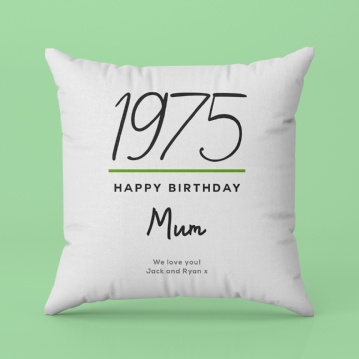 Personalised Classy 50th Birthday Year Cushion