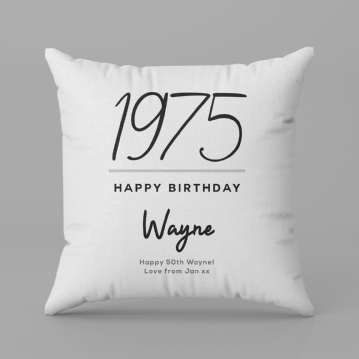 Personalised Classy 50th Birthday Year Cushion