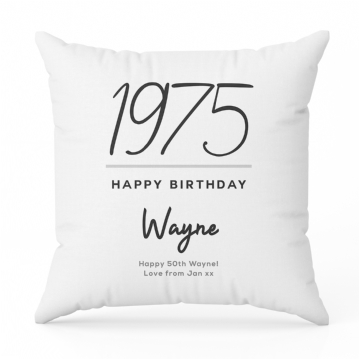 Personalised Classy 50th Birthday Year Cushion