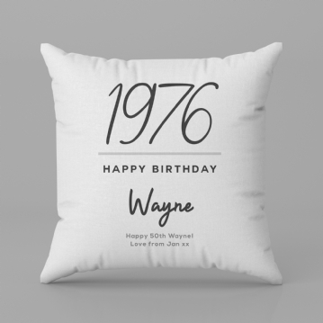 Personalised Classy 50th Birthday Year Cushion