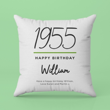 Classy 70th Birthday Year Personalised Cushion