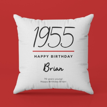 Classy 70th Birthday Year Personalised Cushion