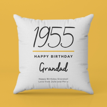 Classy 70th Birthday Year Personalised Cushion