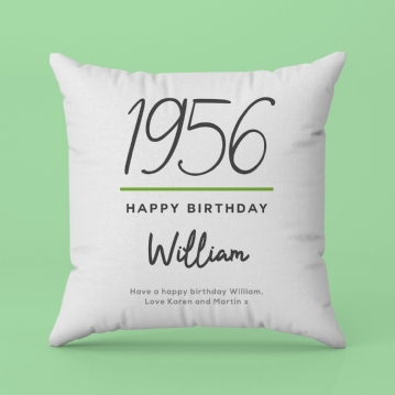 Classy 70th Birthday Year Personalised Cushion
