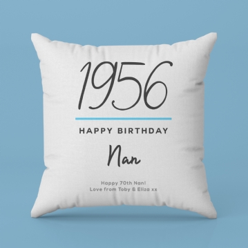 Classy 70th Birthday Year Personalised Cushion