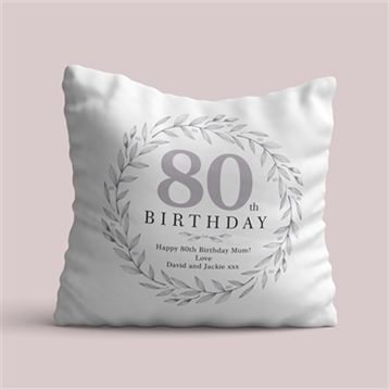 Personalised 80th Birthday Cushion
