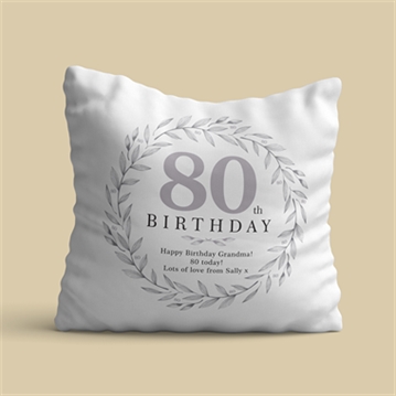 Personalised 80th Birthday Cushion