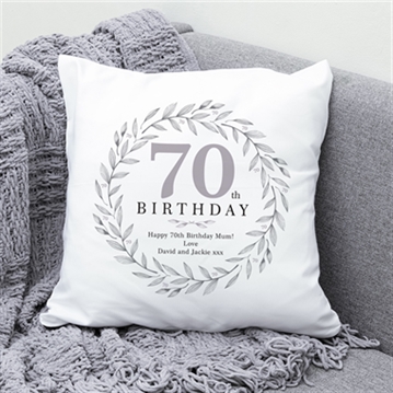 Personalised 70th Birthday Cushion