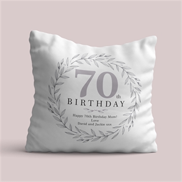 Personalised 70th Birthday Cushion