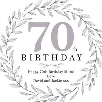 Personalised 70th Birthday Cushion