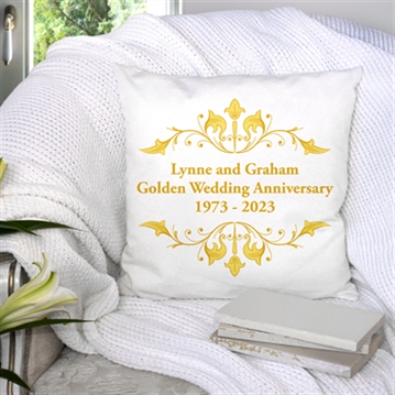 Personalised Golden Anniversary Cushion