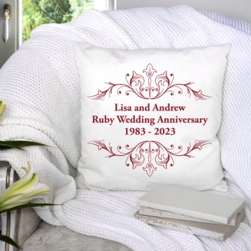 Personalised Ruby Anniversary Cushion