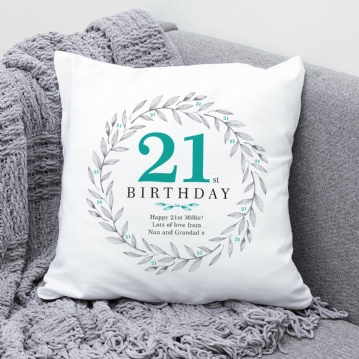 Personalised 21st Birthday Cushion