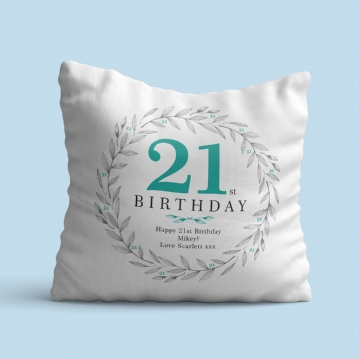 Personalised 21st Birthday Cushion
