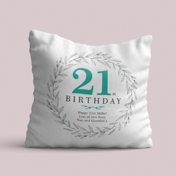 Personalised 21st Birthday Cushion