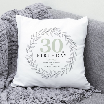 Personalised 30th Birthday Cushion