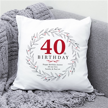 Personalised 40th Birthday Cushion