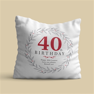 Personalised 40th Birthday Cushion