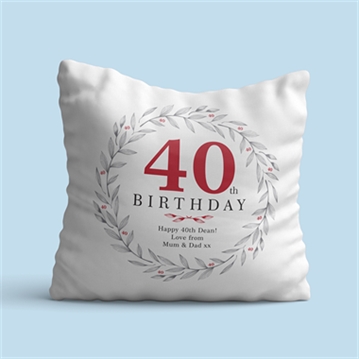 Personalised 40th Birthday Cushion