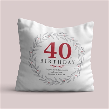 Personalised 40th Birthday Cushion