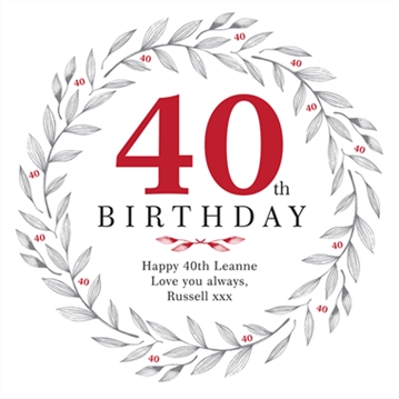 Personalised 40th Birthday Cushion