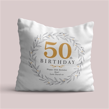 Personalised 50th Birthday Cushion