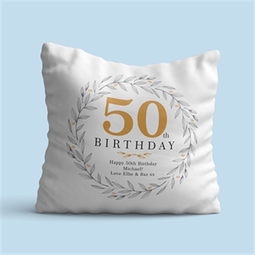 Personalised 50th Birthday Cushion