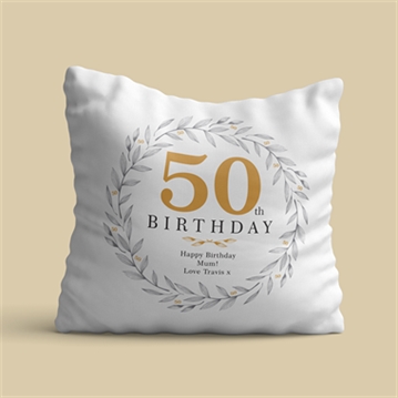 Personalised 50th Birthday Cushion