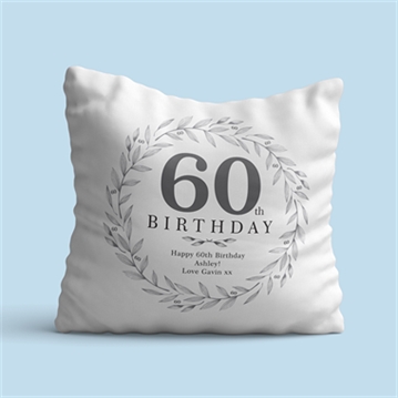 Personalised 60th Birthday Cushion