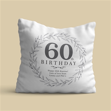 Personalised 60th Birthday Cushion