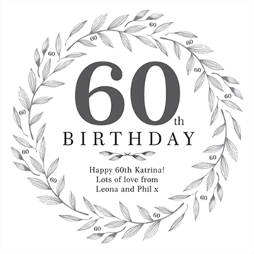 Personalised 60th Birthday Cushion