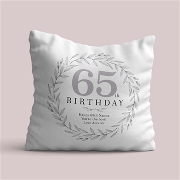 Personalised 65th Birthday Cushion