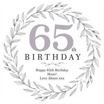Personalised 65th Birthday Cushion