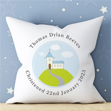 Personalised Boys Christening Cushion