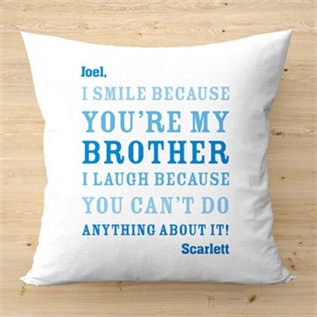 Personalised Brother Smile Cushion