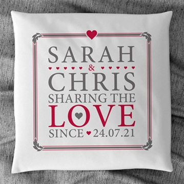 Personalised Sharing The Love Since Cushion