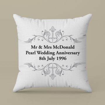 Personalised Pearl Anniversary Cushion