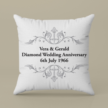 Personalised Diamond Anniversary Cushion
